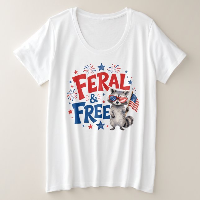Camiseta Plus Size Feral & Livre (Frente do Design)