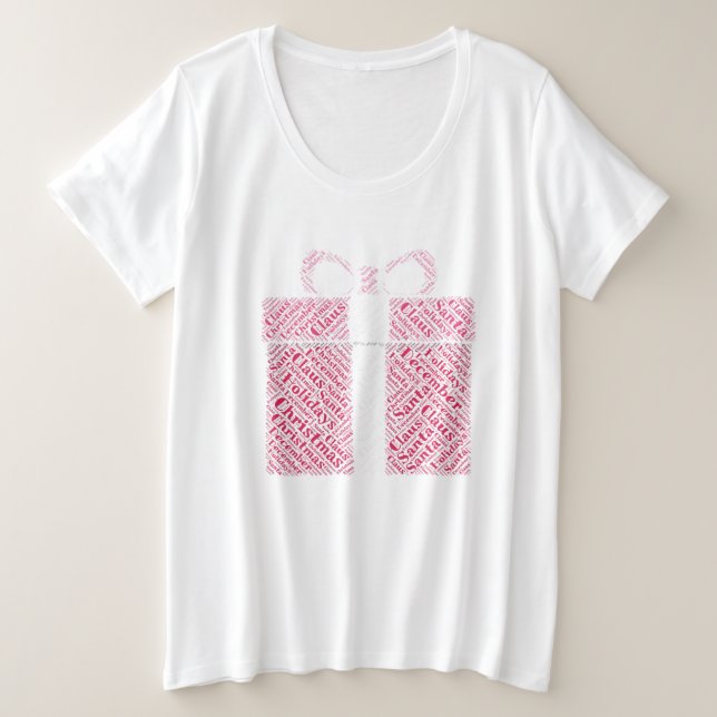 Camiseta Plus Size Férias de Natal do Arco Vermelho Presente Papai No (Frente do Design)