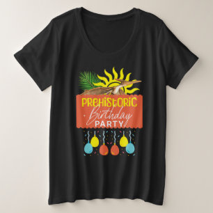 Camiseta Plus Size Festa de Aniversário Pré-Histórica Pterodáctilo Di