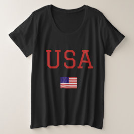 Camiseta Plus Size Festa do dia quatro de julho bandeira dos EUA Amér