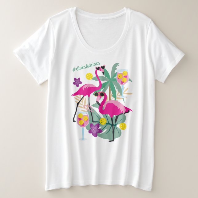 Camiseta Plus Size Festa Tropical de Verão 🤩 Pickleball mais tamanho (Frente do Design)