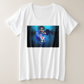 Camiseta Plus Size figura sinistra de palhaço de Halloween do Slipper