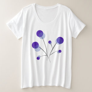 Camiseta Plus Size filigrane flores lilás