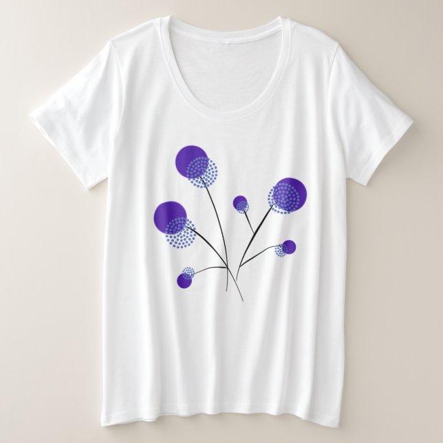 Camiseta Plus Size filigrane flores lilás (Frente do Design)
