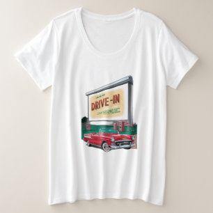 Camiseta Plus Size filme drive-in estilo 1950s