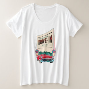 Camiseta Plus Size filme drive-in estilo 1950s