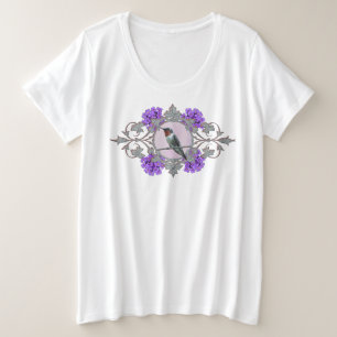 Camiseta Plus Size Fim Throated do colibri do rubi acima da