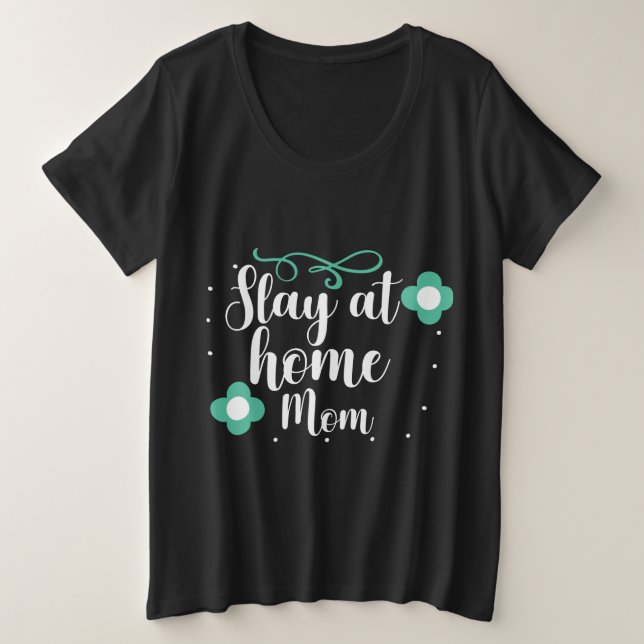 Camiseta Plus Size Fique em casa mãe (Frente do Design)