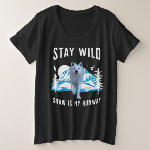 Camiseta Plus Size Fique Selvagem Lobo Ártico