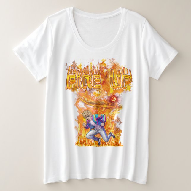 Camiseta Plus Size Fire Up (Frente do Design)