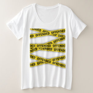 Camiseta Plus Size Fita policial ofensiva não cruze