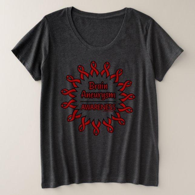 Camiseta Plus Size Fitas/Círculo...Aneurismo cerebral (Frente do Design)