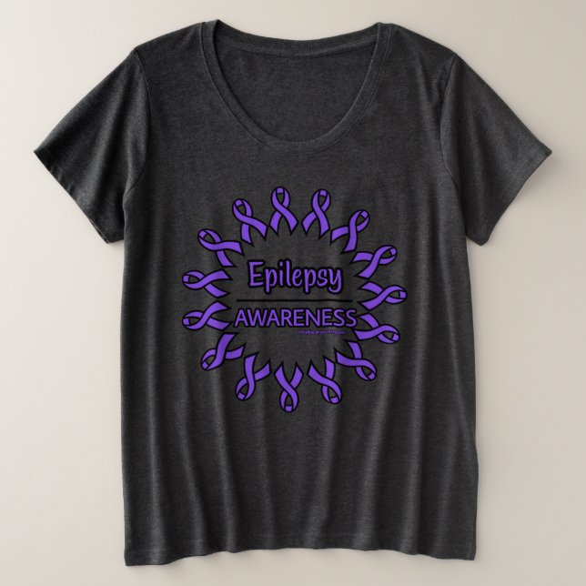 Camiseta Plus Size Fitas/Círculo...Epilepsia (Frente do Design)