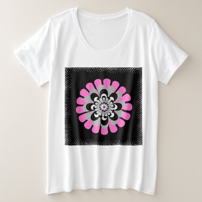 Camiseta Plus Size Flor Blush (Frente do Design)