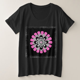 Camiseta Plus Size Flor Blush