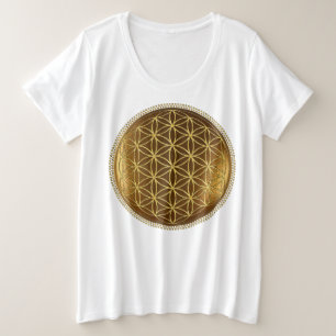 Camiseta Plus Size FLOR DA VIDA - Medalha de Geometria Sagrada 1
