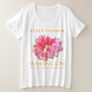 Camiseta Plus Size Flor do Território de Washington O Rhododendron do