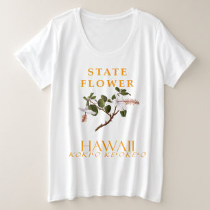 Camiseta Plus Size Flor do Território do Havaí O Hibiscus arnottianus