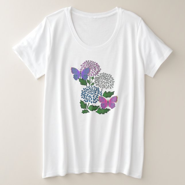Camiseta Plus Size Floratopia (Frente do Design)