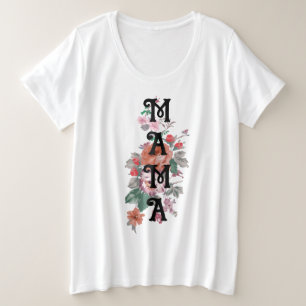 Camiseta Plus Size Flores aquáticas adoráveis l Mamãe