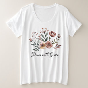 Camiseta Plus Size Flores Florais Brancas Florestas Jardim de Flores 