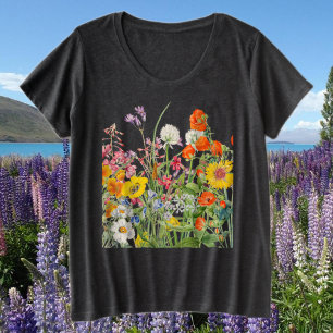 Camiseta Plus Size Flores selvagens