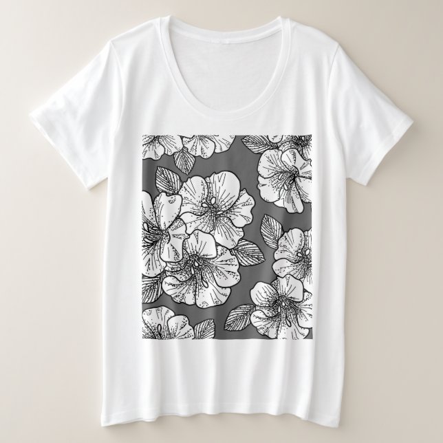 Camiseta Plus Size Flower II (Frente do Design)