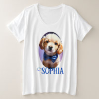 Fluffy Puppy Adorável w Arco azul