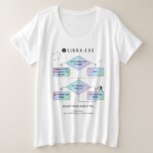 Camiseta Plus Size Fluxograma de Libra   Engraçado Sinal Zodíaco Humo