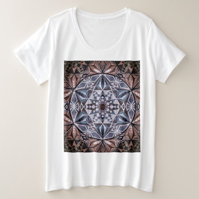 Camiseta Plus Size Formas de Cristal (Frente do Design)