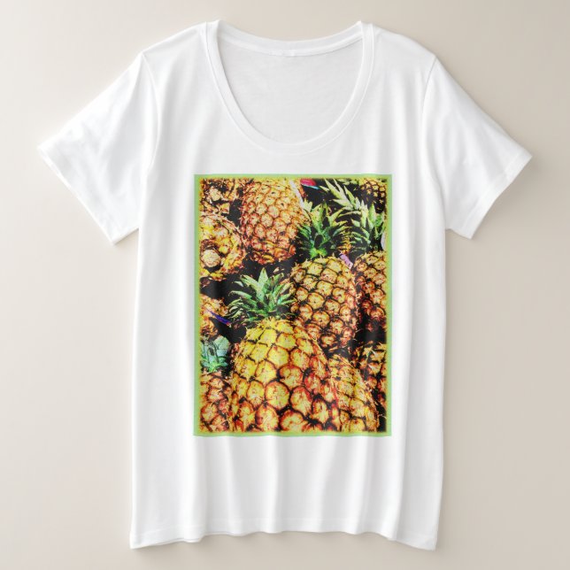 Camiseta Plus Size Foto "Abacaxi". Compre agora (Frente do Design)