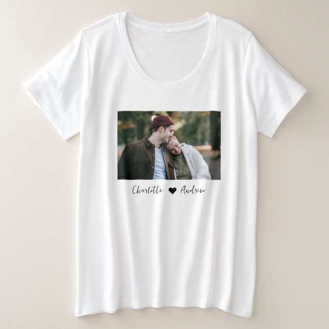 Camiseta Plus Size Foto Feita Personalizada E Texto Personalizada (Frente do Design)