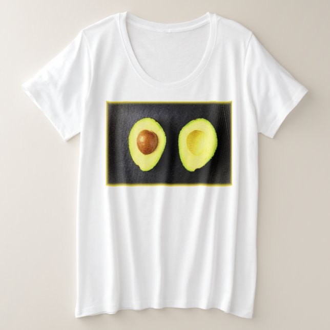 Camiseta Plus Size Foto "Fruta Avocado". Compre agora (Frente do Design)