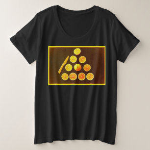 Camiseta Plus Size Foto "Triângulo de Metade Laranjas". Compre agora