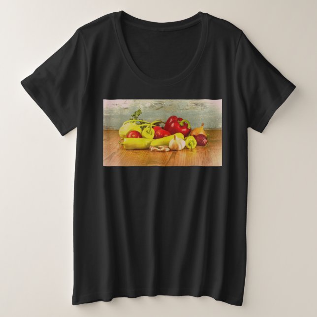 Camiseta Plus Size Foto "Vegetais". Compre agora (Frente do Design)