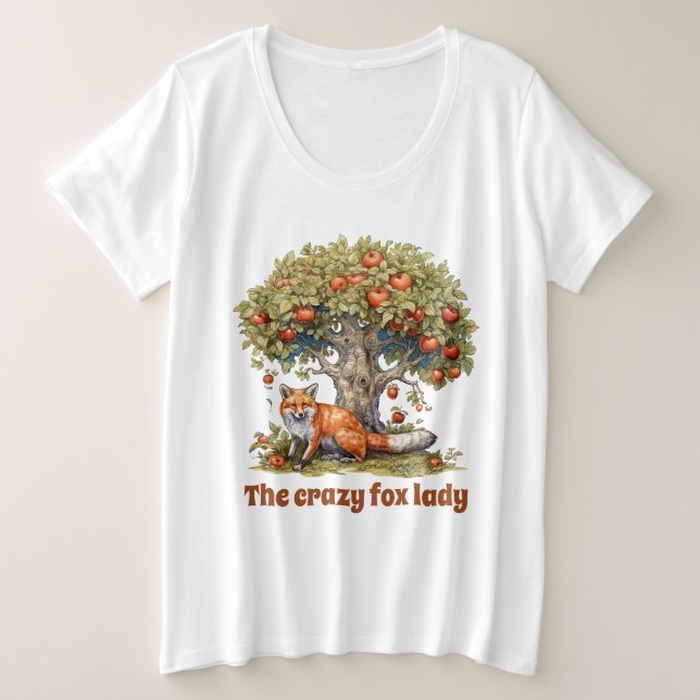 Camiseta Plus Size Fox doida fox fox fox personalizável (Frente do Design)