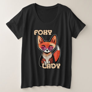 Camiseta Plus Size Foxy Lady Raposa-branca