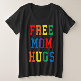 Camiseta Plus Size Free Mãe Hugs V-Neck