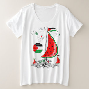Camiseta Plus Size Freedom Global Sumud Flotilla Boats para Gaza