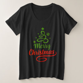 Camiseta Plus Size Freefit Merry Christmas Tee | Women's Plus-Size Ho