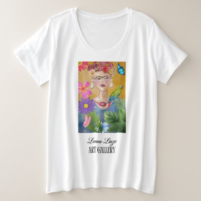 Camiseta Plus Size Frida T-shirt (Frente do Design)