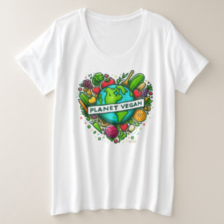 Camiseta Plus Size Frutas planetárias e vegetais