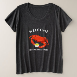 Camiseta Plus Size Frutos do mar modernos bem-vindos ao vermelho Nome