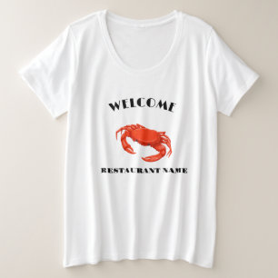 Camiseta Plus Size Frutos do mar modernos recebem o nome do caranguej