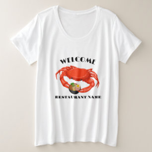Camiseta Plus Size Frutos do mar modernos recebem o nome do logotipo