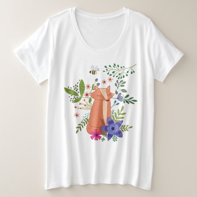 Camiseta Plus Size Fuchs im Wald (Frente do Design)