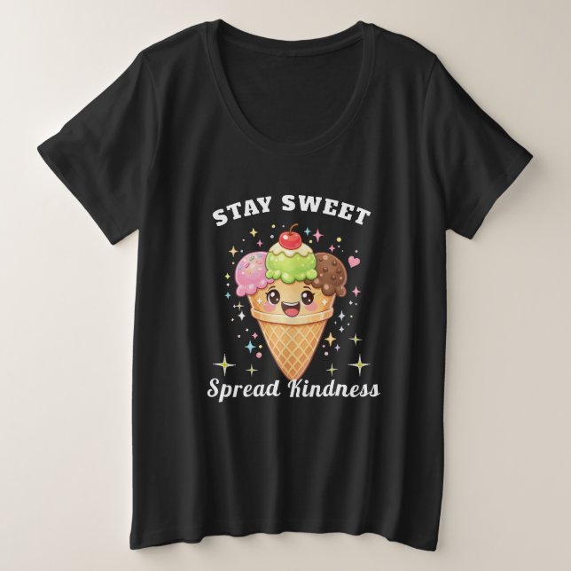 Camiseta Plus Size funny ice cream (Frente do Design)