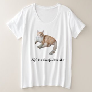 Camiseta Plus Size Funny Quote and Cat Photo Cat Paw  