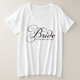 Camiseta Plus Size Futuro Casamento Personalizado de Script Preto da