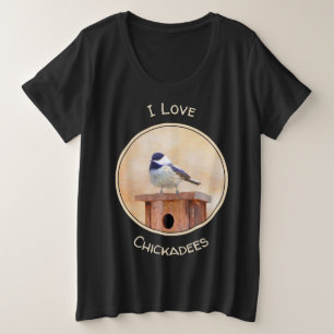 Camiseta Plus Size Galinha em Birdhouse Pintura Original de Pássaros